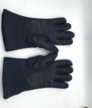 VTG 80s L'eggs Sheer Energy Driving Gloves Navy Blue Leather Palm Lined One Size